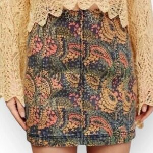 Free People Multicolor Paisley Mini Skirt